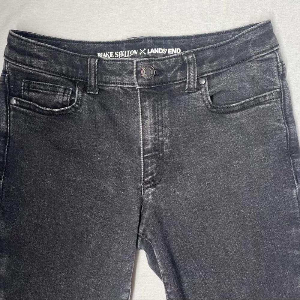 Lands' End Girls Kids High Rise Black Jeans